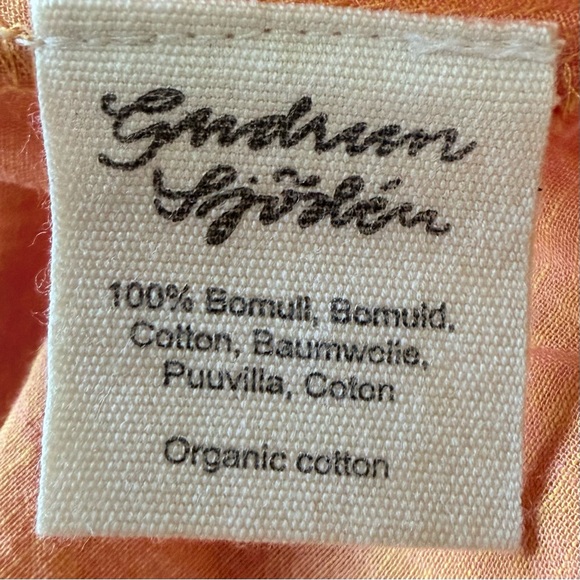 Gudrun Sjoden 100% Cotton Embroidered Short Sleeve Dress with Pockets Orange XL - Picture 6 of 7